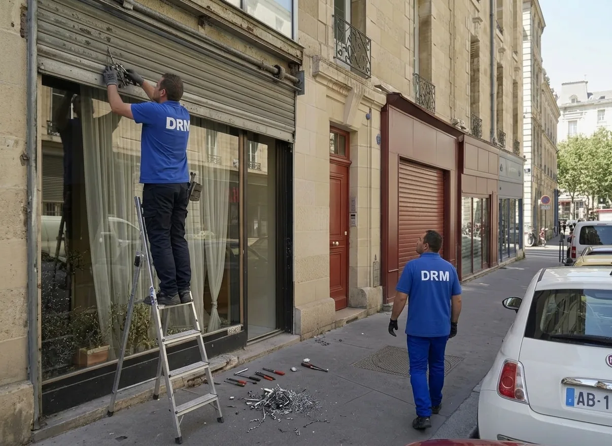 Rideau de boutique débloqué — Rideau métallique à Rueil-Malmaison Rideau de boutique débloqué — Rideau métallique à Rueil-Malmaison